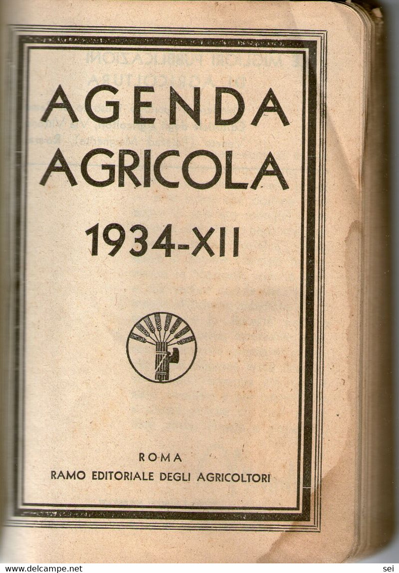 B 4529 - Libro, Agenda Agricola, Fascismo, Mussolini - Nature