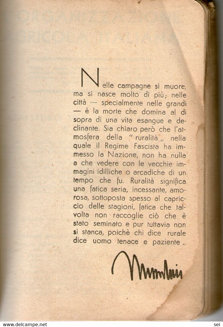 B 4529 - Libro, Agenda Agricola, Fascismo, Mussolini - Natur