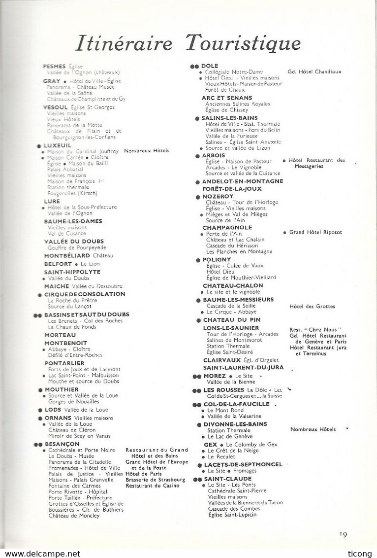 LA FRANCE A TABLE, FRANCHE COMTE, LES VINS DU JURA, LA GASTRONOMIE COMTOISE, LES FROMAGES, LA CRECHE, PUBLICITES, 1952 - Franche-Comté