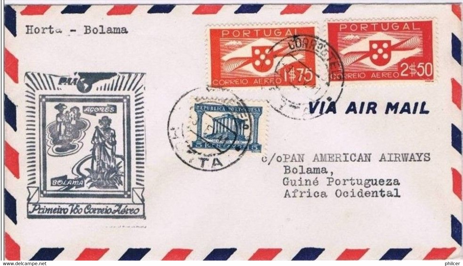 Portugal, Aéreo, 1941, Horta-Bolama - Gebruikt