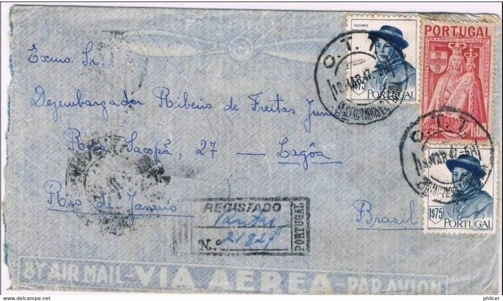 Portugal, 1947, Lisboa-Rio De Janeiro - Usati