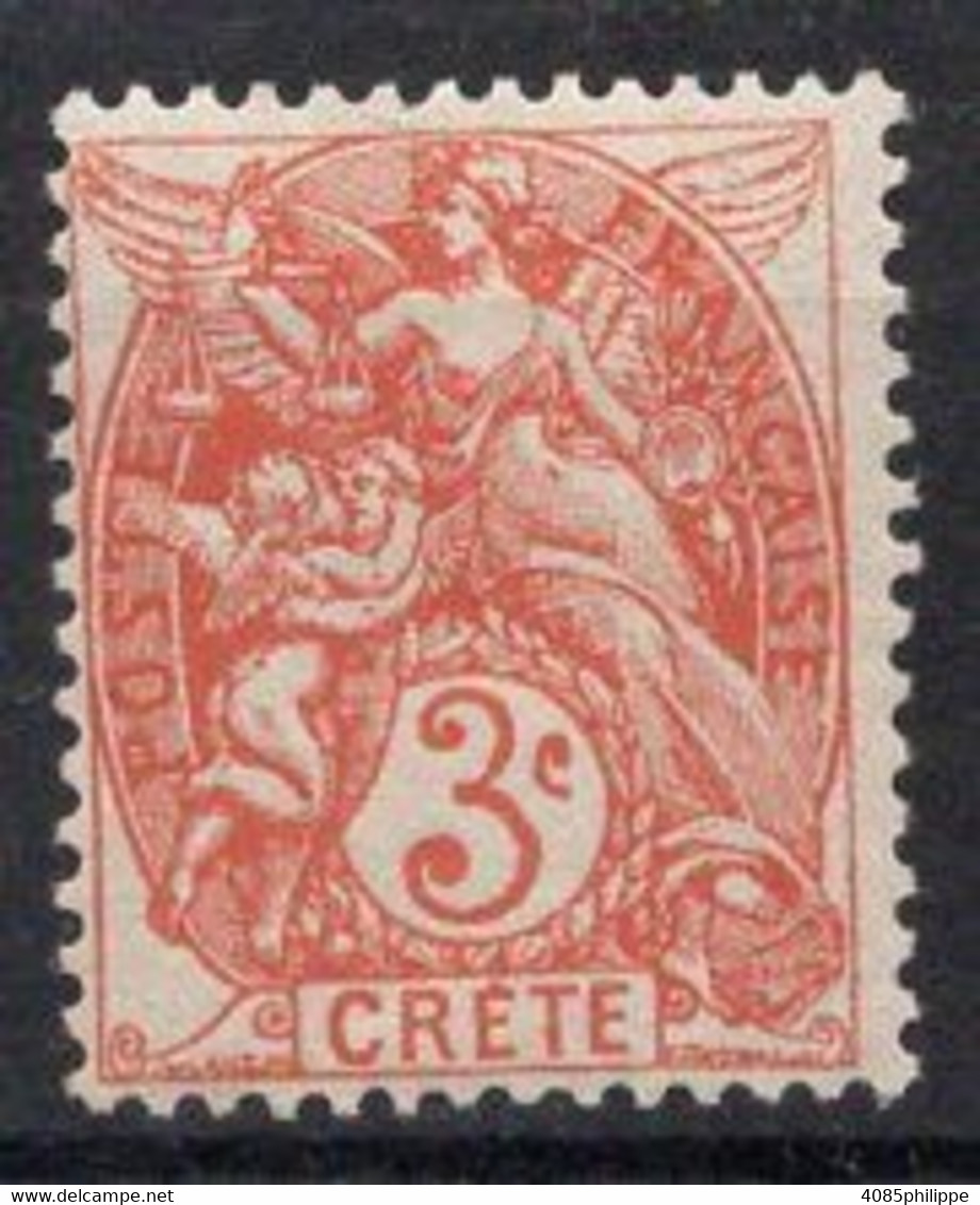 CRETE Timbre Poste N°3** Neuf  Sans Charnière TB Cote : 6 €00 - Neufs