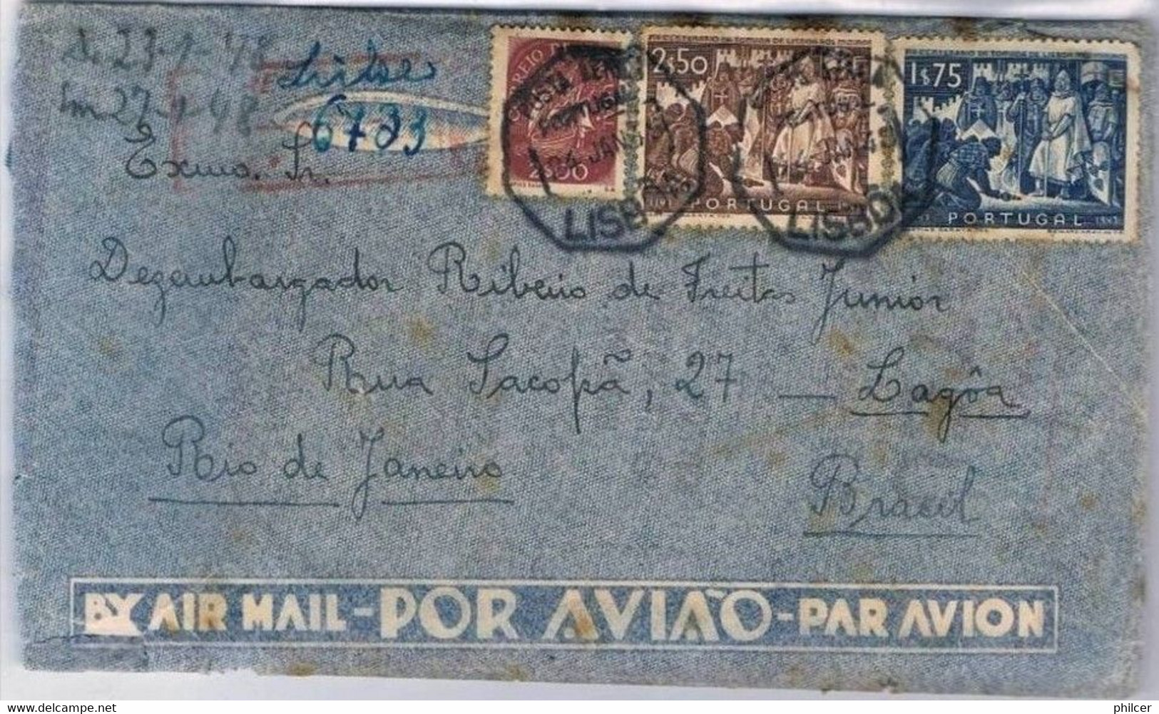 Portugal, 1948, Lisboa-Rio De Janeiro - Oblitérés