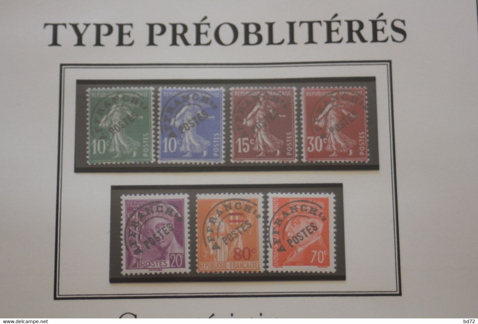 France - 7 Timbres ( Type Préoblitérés ), 1932/37/38/41 - Nuevos