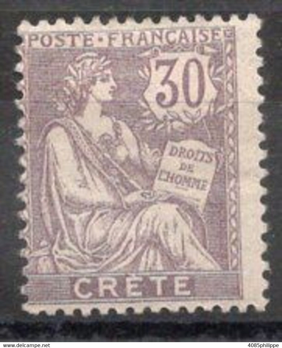 CRETE Timbre Poste N°10* Neuf  Charnière TB Cote : 9 €00 - Nuovi