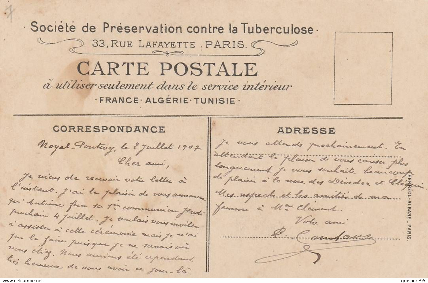 SOCIETE DE PRESERVATION CONTRE LA TUBERCULOSE CRACHER PAR TERRE...EN L'AN 2000 - Santé