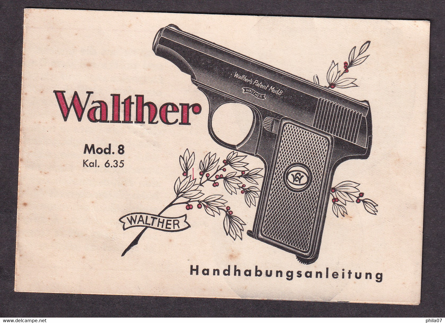 Walther Mod. 8 Kal. 6.35 - Handhabungsanleitung - Autres & Non Classés