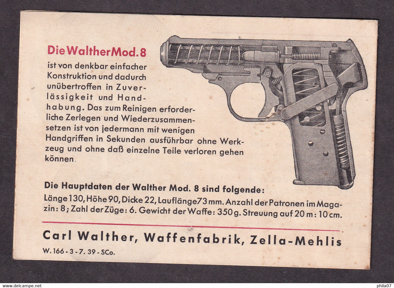 Walther Mod. 8 Kal. 6.35 - Handhabungsanleitung - Sonstige & Ohne Zuordnung