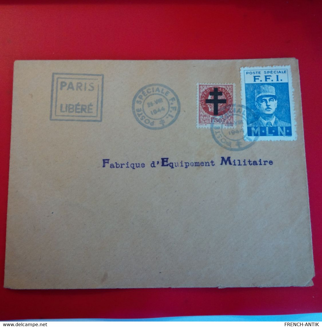 LETTRE PARIS LIBERE F.F.I POSTE SPECIALE 1944 - Cartas & Documentos
