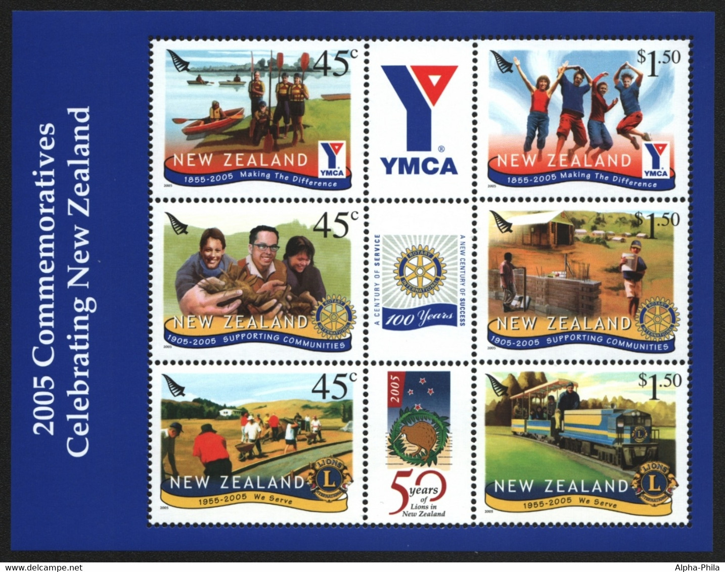 Neuseeland 2005 - Mi-Nr. Block 179 ** - MNH - YMCA, Rotary, Lions Club - Unused Stamps