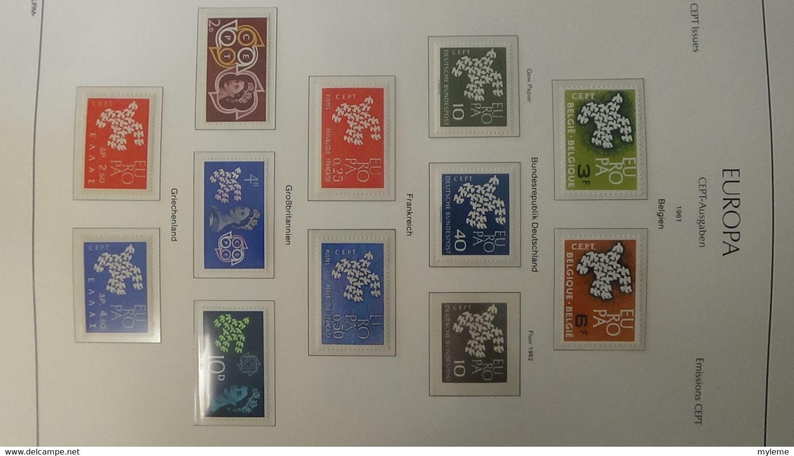 Z156 Très belle collection Europa en reliure LEUCHTTURM timbres et blocs ** en 4 volumes. Volume 1/4 de 1957 à 1977