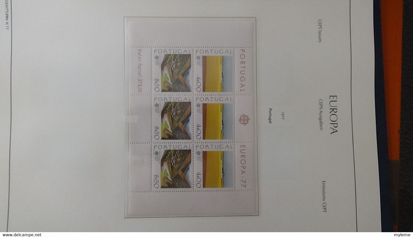 Z156 Très belle collection Europa en reliure LEUCHTTURM timbres et blocs ** en 4 volumes. Volume 1/4 de 1957 à 1977