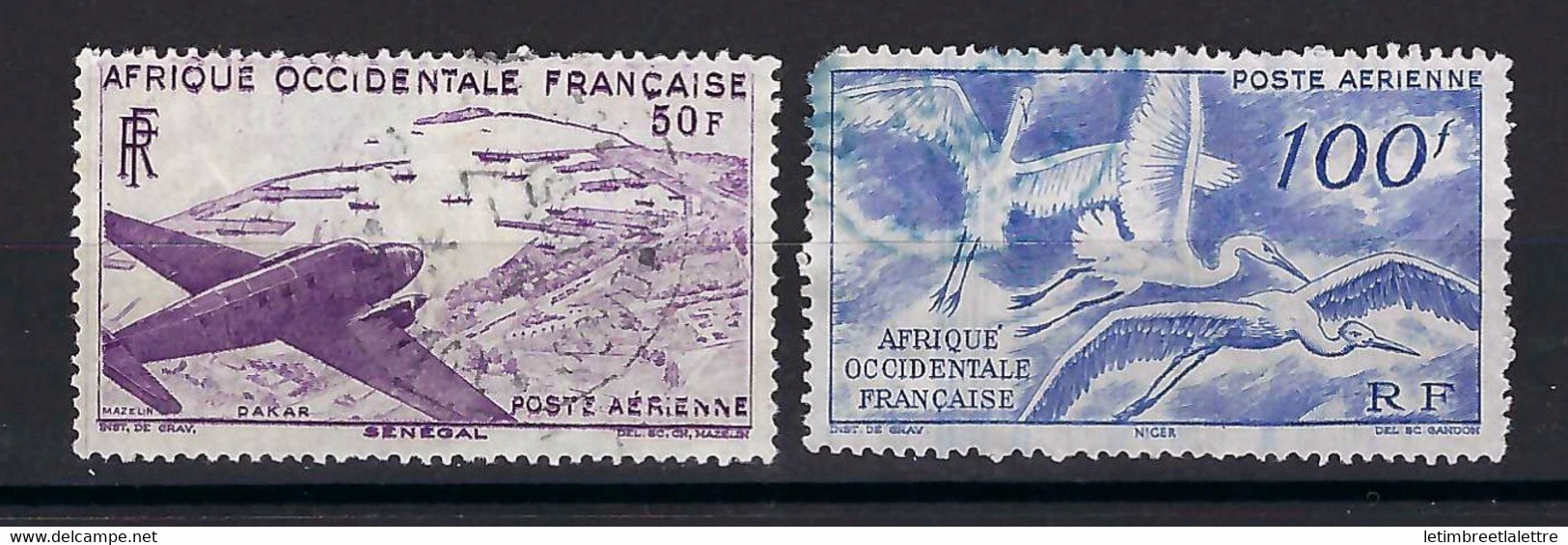 ⭐ Afrique Occidentale Française - Poste Aérienne - YT N° 12 Et 13  - Oblitéré - 1947 ⭐ - Ongebruikt