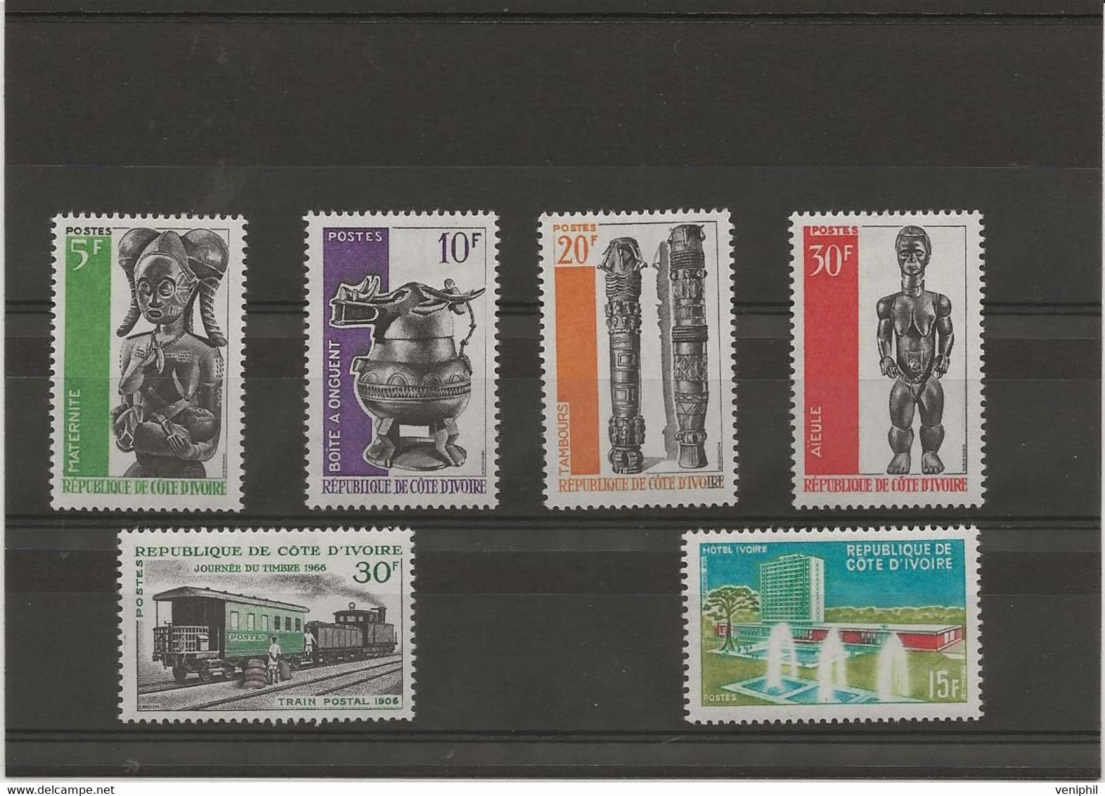 COTE D'IVOIRE N° 243 A 248- NEUF INFIME CHARNIERE - ANNEE 1966 - Côte D'Ivoire (1960-...)