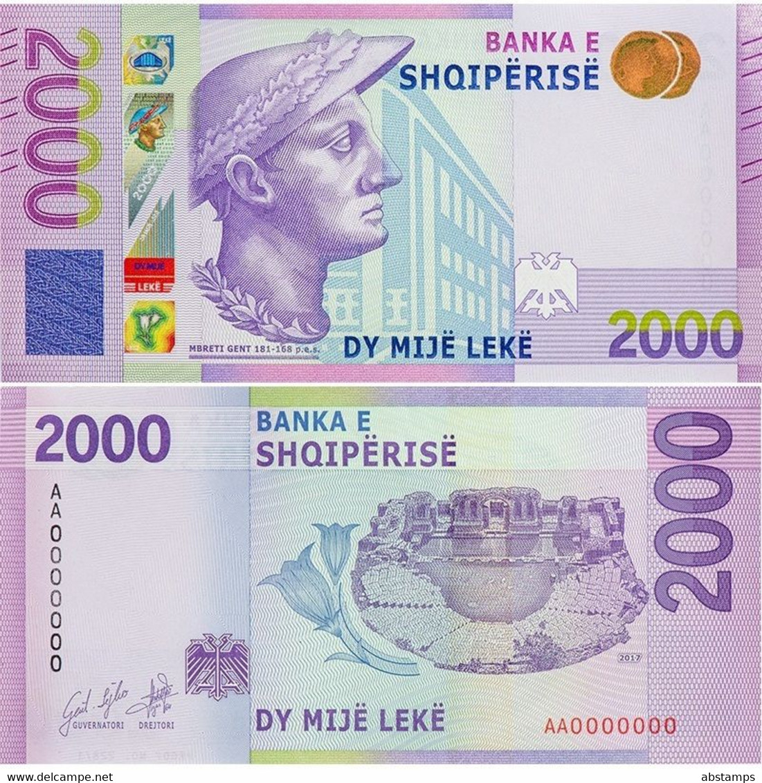 NEW Albania 2000 Leke 2020 (2022) Paper Money, Banknotes. UNC - Albania