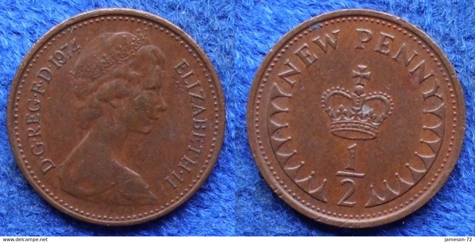UK - 1/2 New Penny 1974 KM# 914 Elizabeth II Decimal Coinage - Edelweiss Coins - 1/2 Penny & 1/2 New Penny