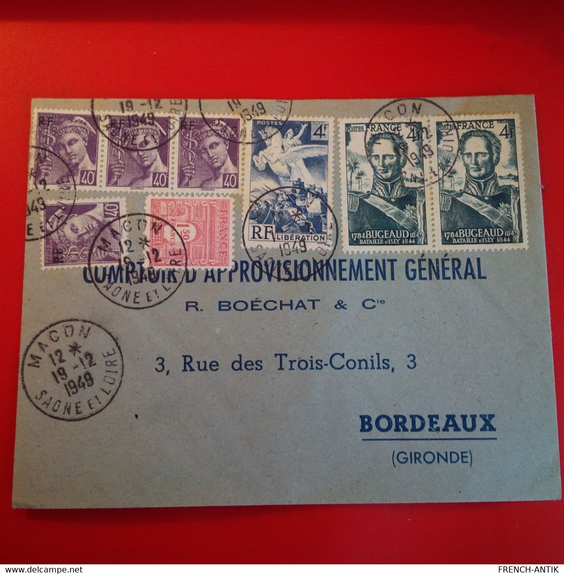 LETTRE MACON POUR BORDEAUX COMPTOIR D APPROVISIONNEMENT GENERAL - Lettres & Documents