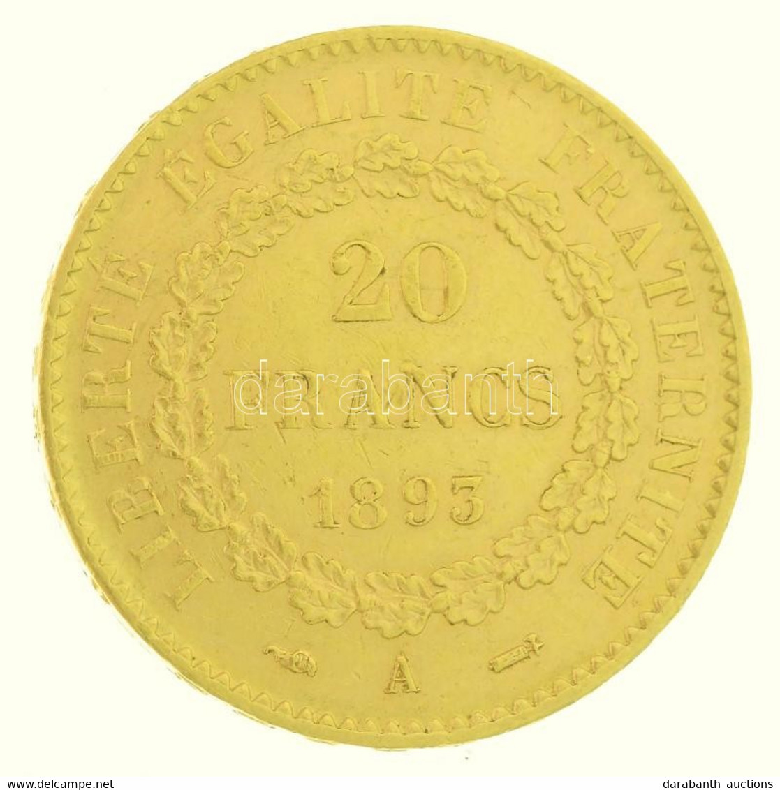 Franciaország 1895A 20Fr Au (6,45g/0.900) T:2 France 1895A 20 Francs Au (6,45g/0.900) C:XF Krause KM#825 - Unclassified