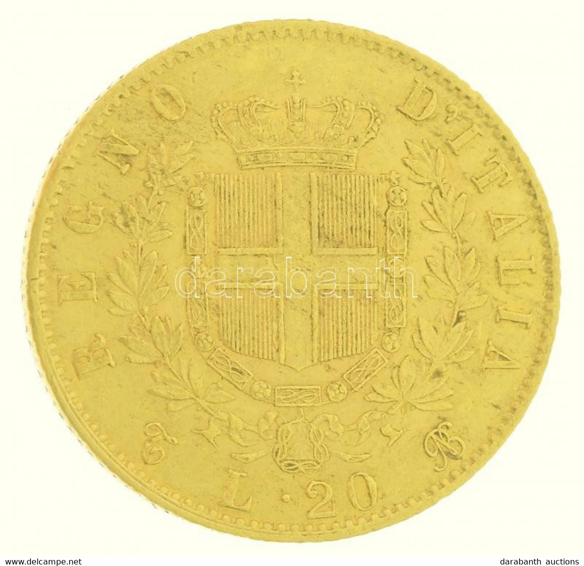 Olaszország 1865T-BN 20L Au "II. Viktor Emánuel" (6,46g/0.900) T:2,2- Ph. Italy 1865T-BN 20 Lire Au "Vittorio Emanuelle  - Unclassified