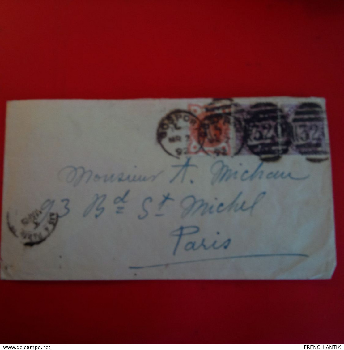 LETTRE GOSPORT POUR PARIS 1892 - Interi Postali