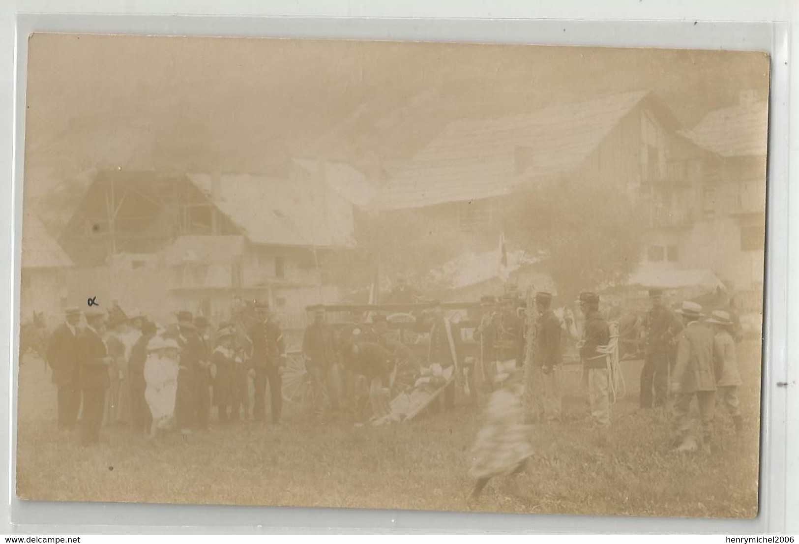 73 Savoie Vers Modane Douaniers , Douanier Blessé Brancardier Devant Ambulance Groupe De La Douane Carte Photo - Modane