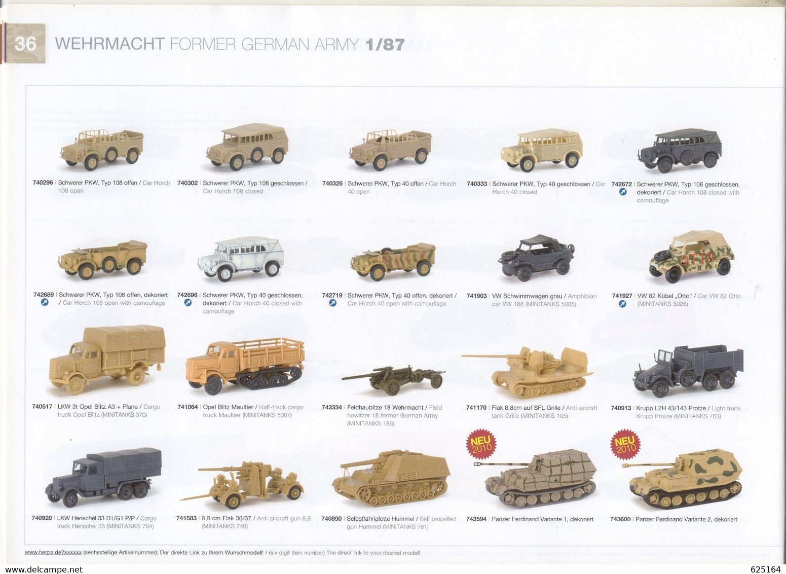 Catalogue HERPA 2010 05.06 Cars & Trucks - Militar Collection HO N - Inglés