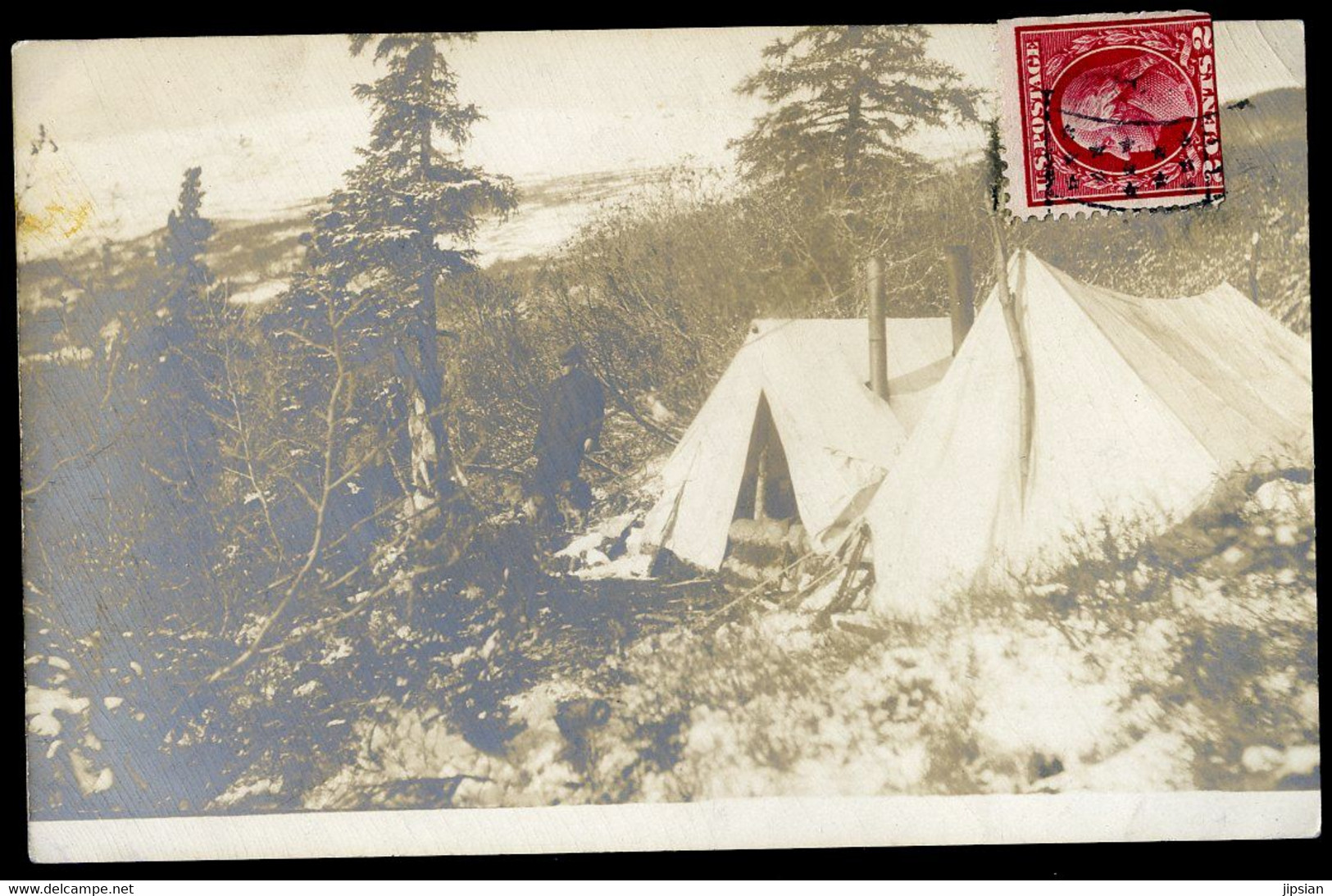 Cpa Carte Photo D' Alaska USA -- Campement -- Photographe Johnson  JA22-63 - Fairbanks
