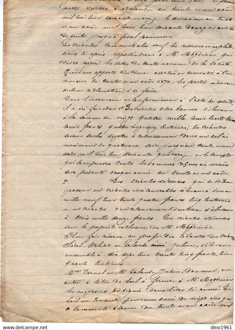 VP19.064 - MEYSSAC - Acte De 1871 - Entre Mr MAGDINIER à BRIVE & Mrs DARNAL X  LALANDE - Manuscrits