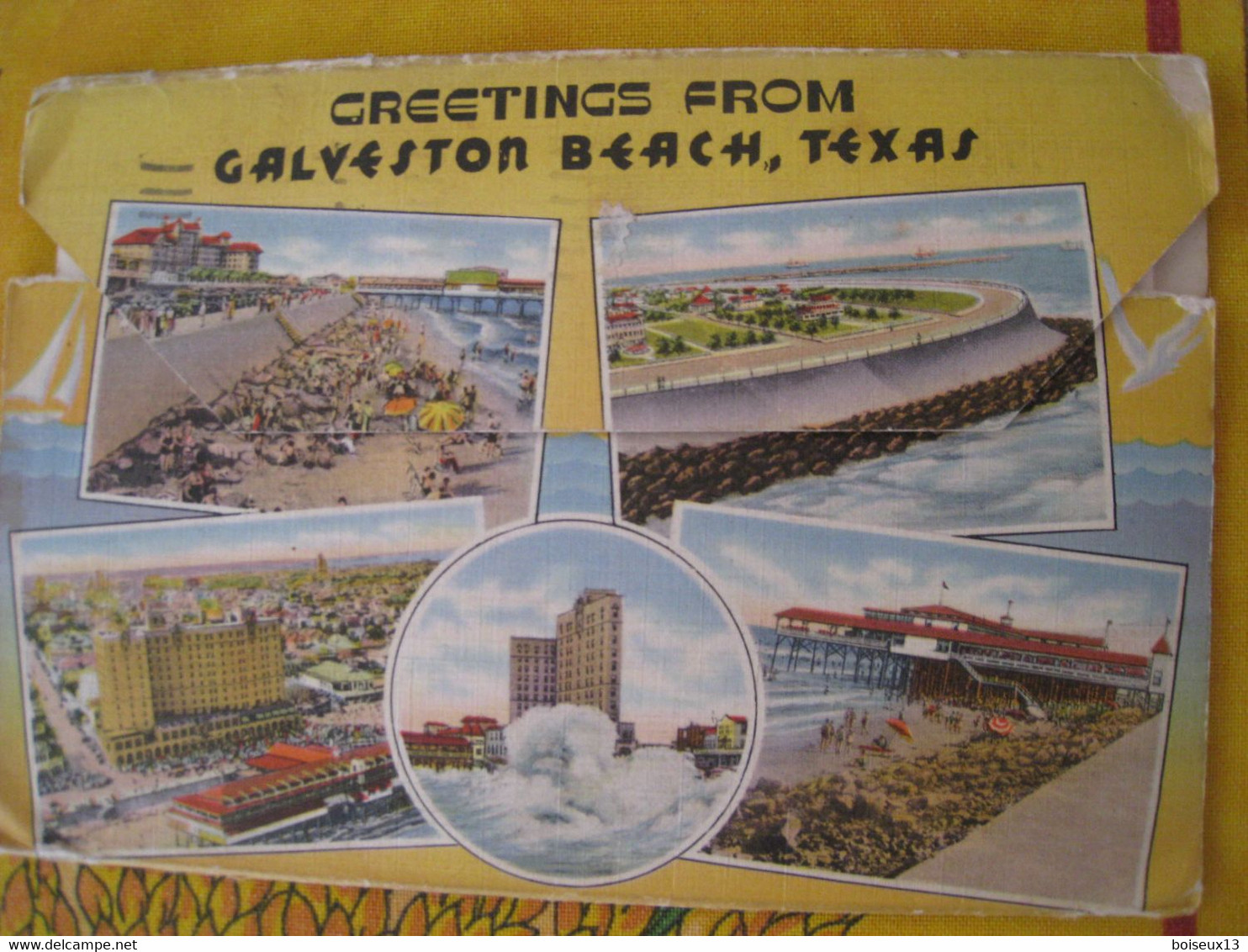 CPA.   Souvenir Of GALVESTON BEACH.Ce Souvenir A été Envoyé En - Galveston