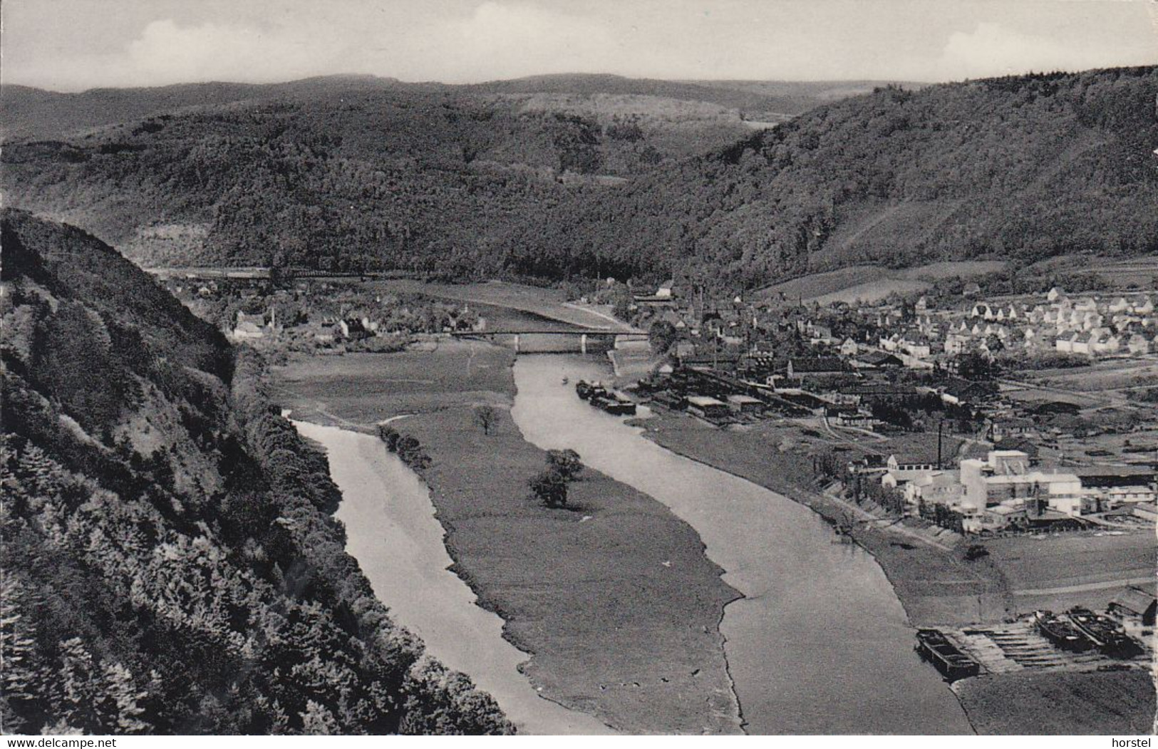 D-37619 Bodenwerder - Weser - Arminiuswerft - Lastkahn - Luftbild - Air View ( Echt Foto) - Bodenwerder