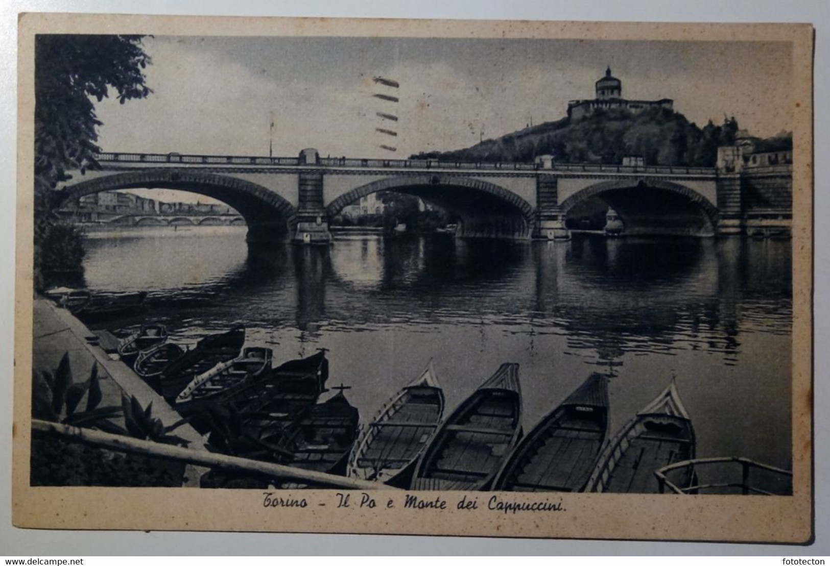 Torino - Il Po E Il Monte Dei Cappuccini - Viaggiata 1947 - Barche, Barca, Boat, Ship, Bateau - Brücken