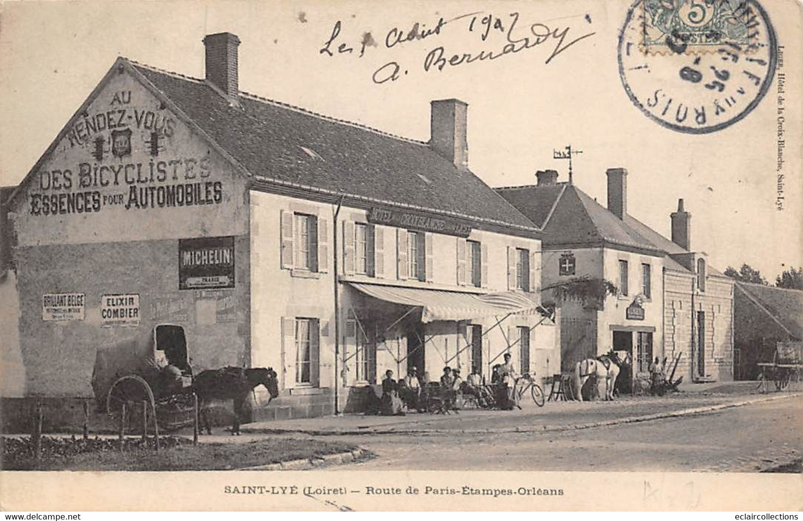 Saint-Lyé         45          Route De Paris-Etampes-Orléans  Hôel De La Croix-Blanche          (voir Scan) - Sonstige & Ohne Zuordnung