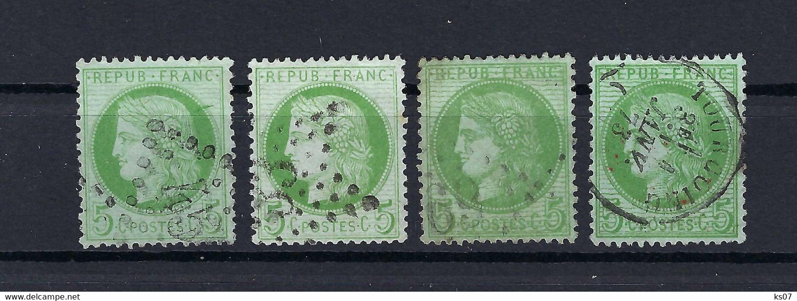 Frankreich Yvert No.53,53a,53g Und 53k Gestempelt Kat.50,-€ - 1871-1875 Ceres