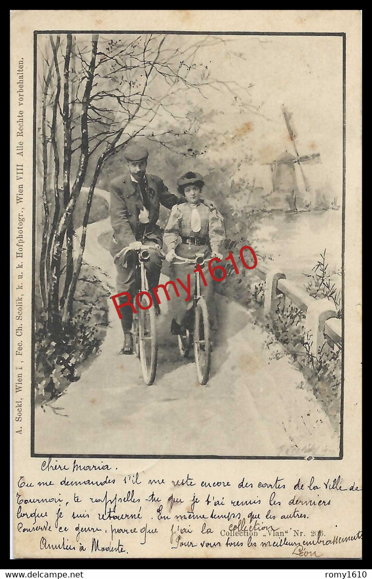 Scolik Ch. 1899. Couple à Vélos. Wien. - Scolik, Charles