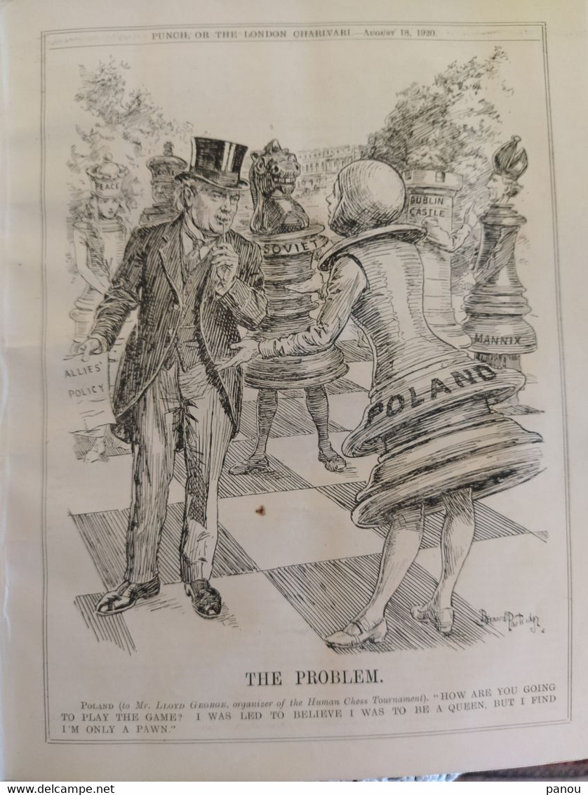 Punch, Or The London Charivari Vol CLIX - AUGUST 18, 1920 - Magazine 20 Pages. Poland - Sonstige & Ohne Zuordnung