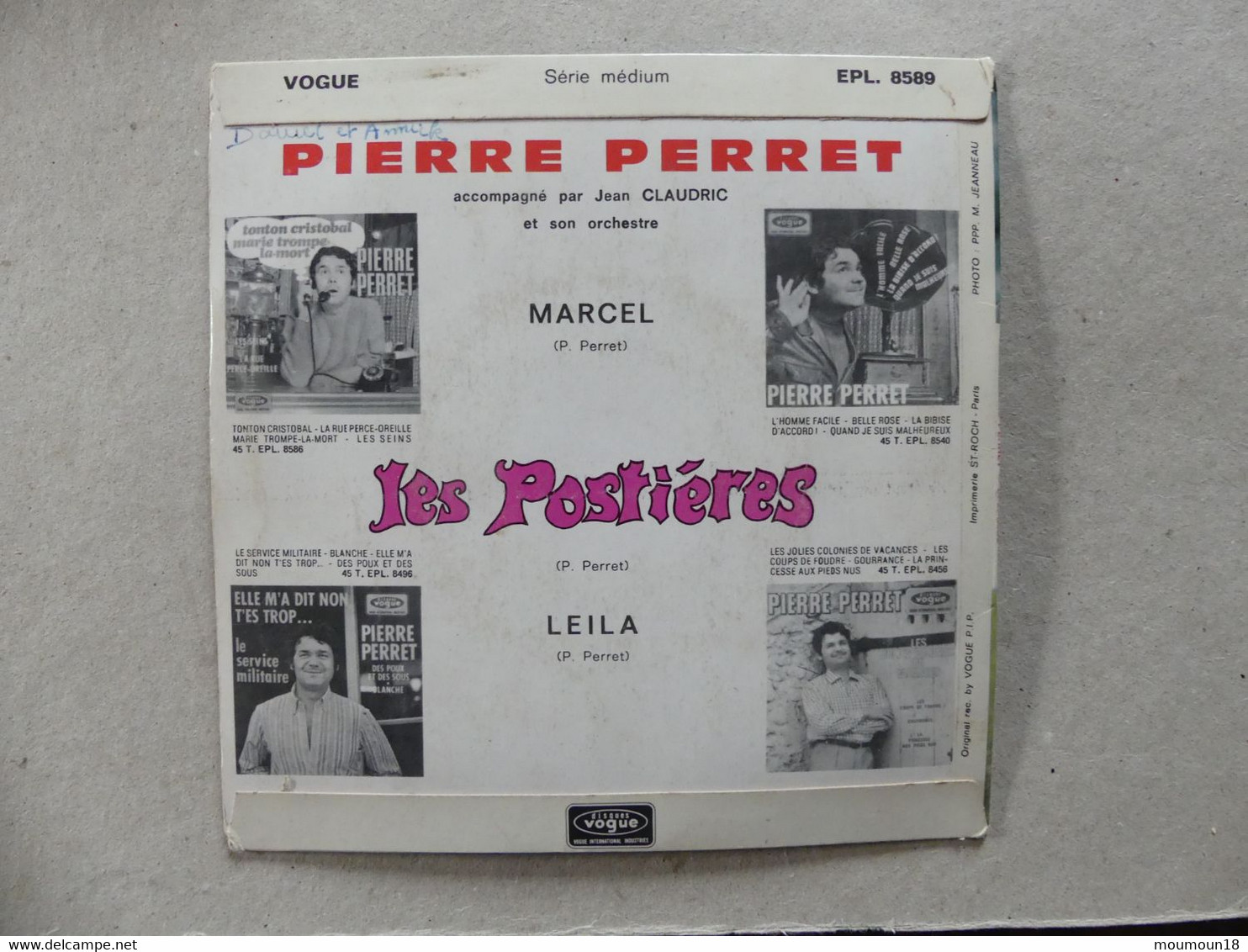 Pierre Perret Les Postières EPL8589 Vogue - 45 T - Maxi-Single