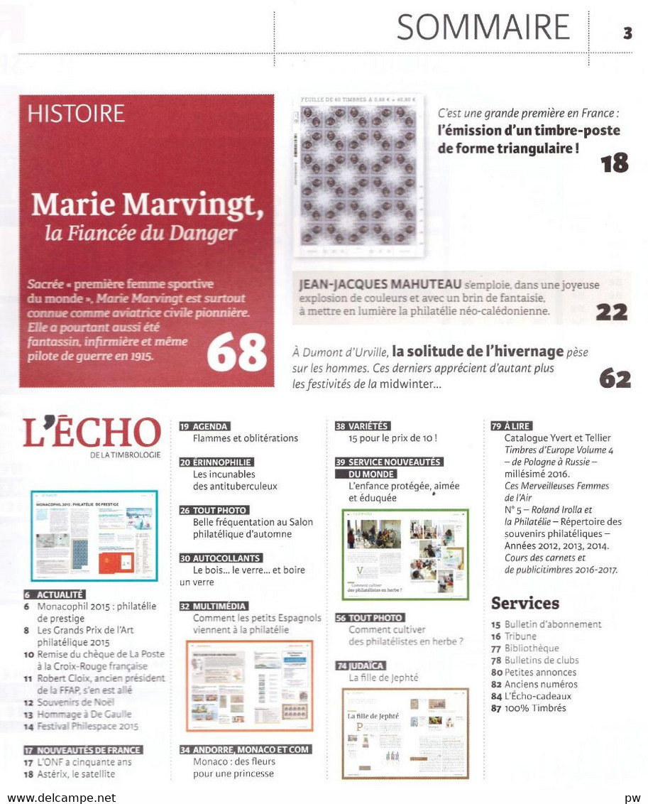 REVUE L'ECHO DE LA TIMBROLOGIE N°1901 De Décembre 2015 - Français (àpd. 1941)