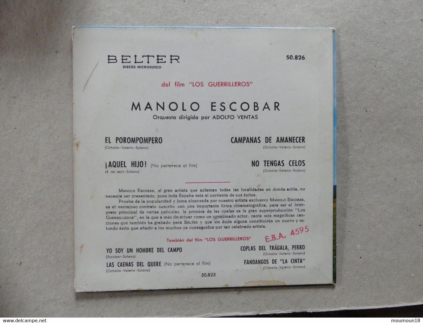 Manolo Escobar Los Guerrilleros 50826 Belter - 45 T - Maxi-Single