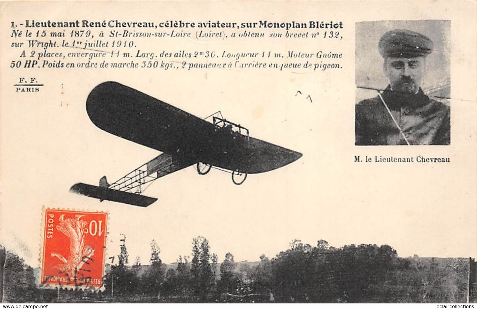 Saint-Brisson-sur-Loire      45           Aviation. René Chevreau  Sur Monoplan Blériot      (voir Scan) - Sonstige & Ohne Zuordnung