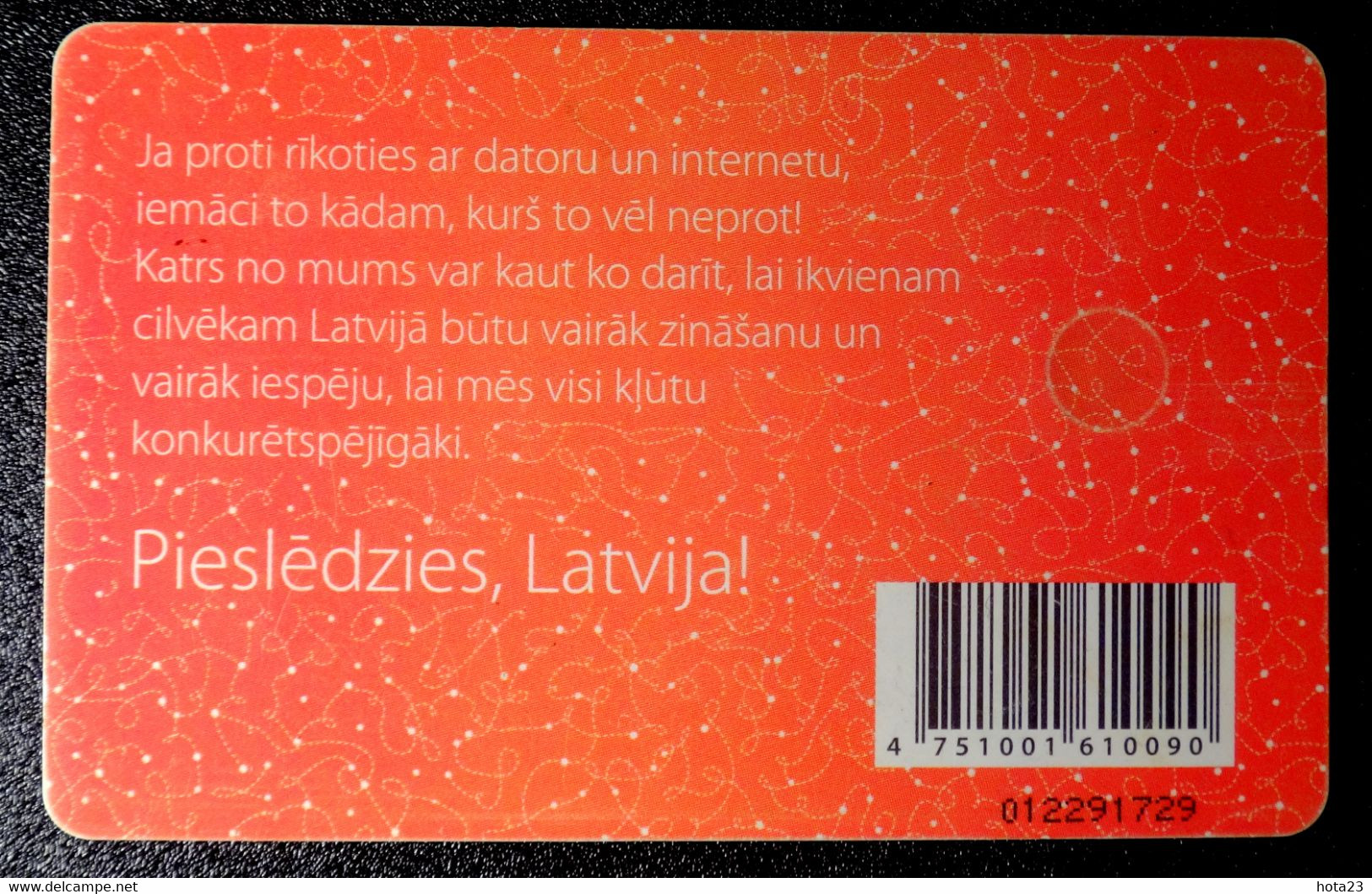 Lettland , Lettonia  2011 Map Of Latvia - KARTE  Chip Phone Card Big Face Value 5 Lats - Latvia