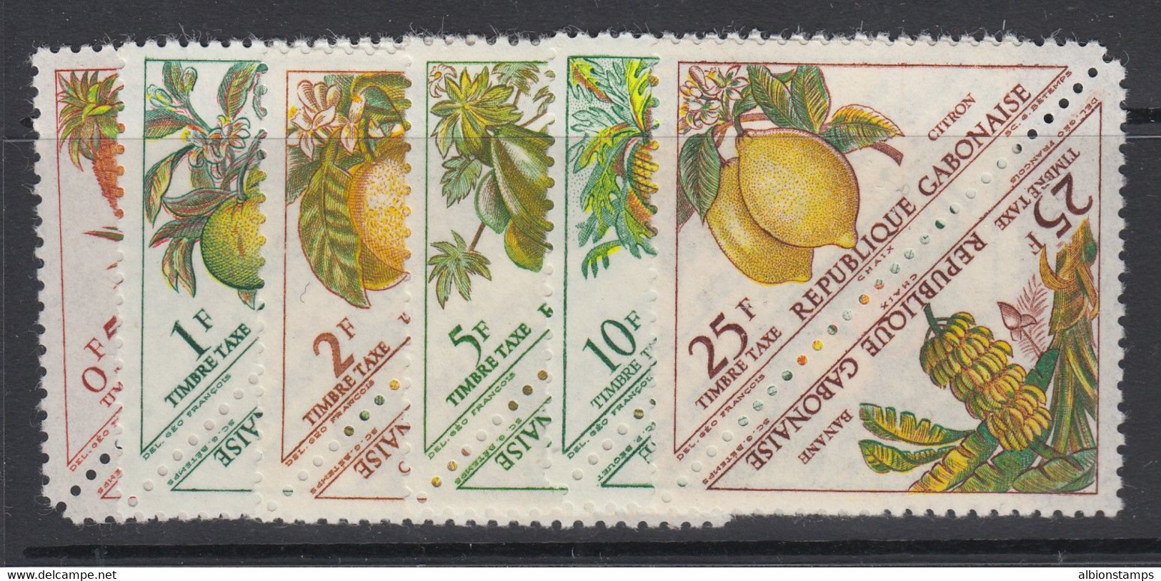 Gabon, Scott J34-J45, MNH Pairs - Timbres-taxe