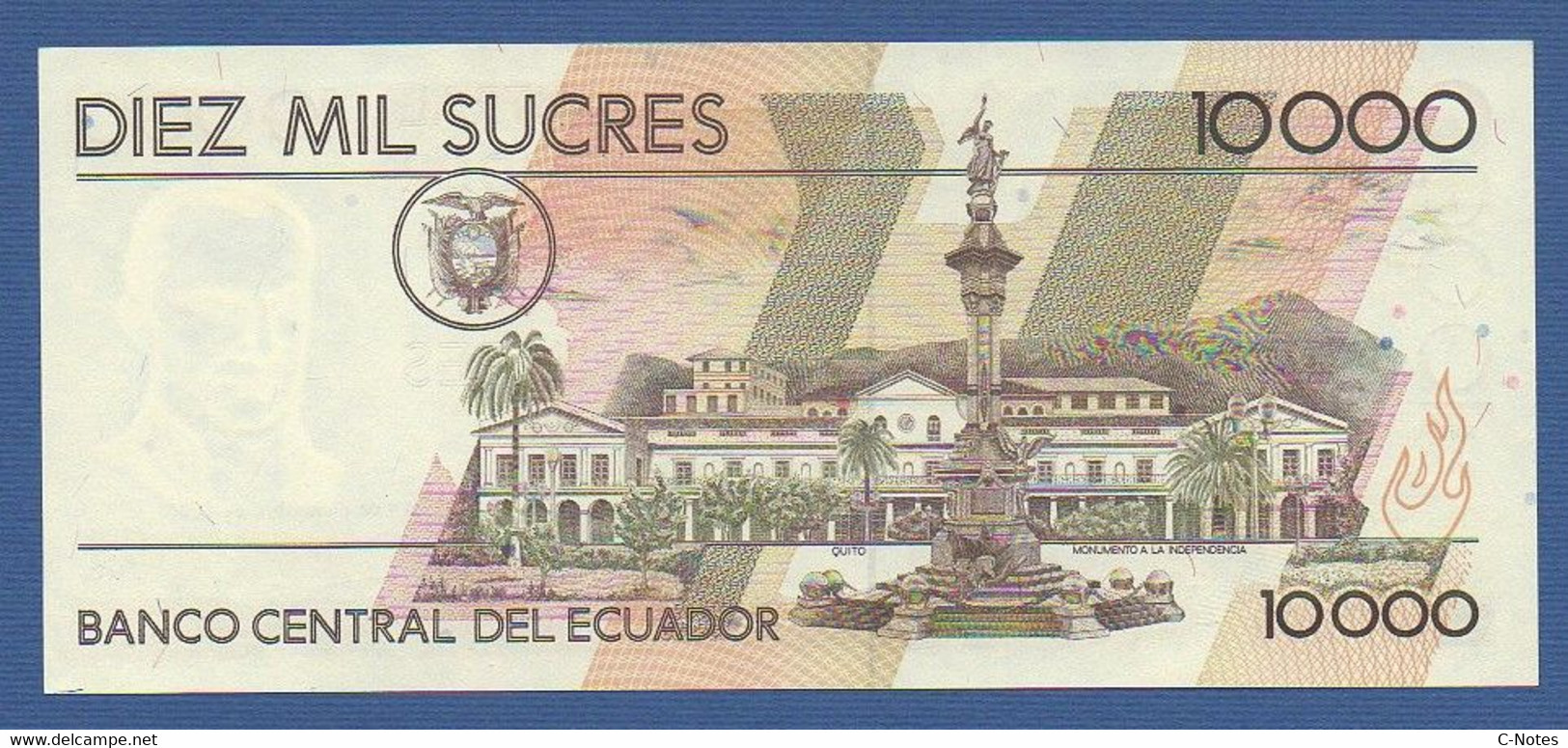 ECUADOR  - P.127e – 10.000 Sucres 14.12.1998 UNC, Series AÑ 21472099 - Equateur
