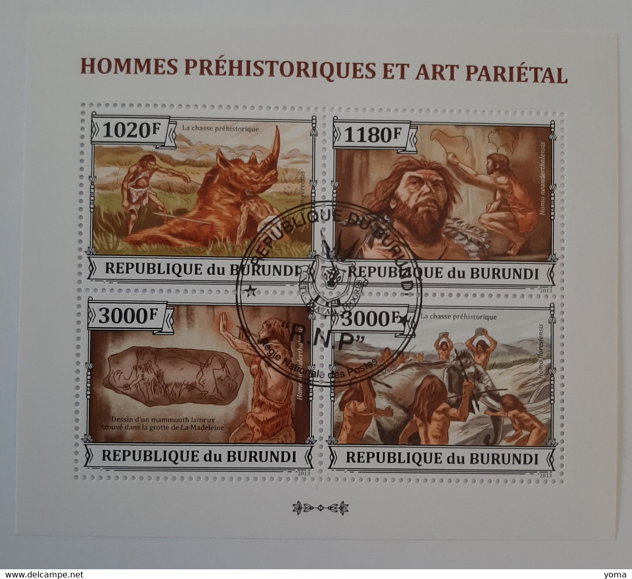 N° 2086 à 2089       Hommes Préhistoriques Et Art Pariétal - Oblitérés