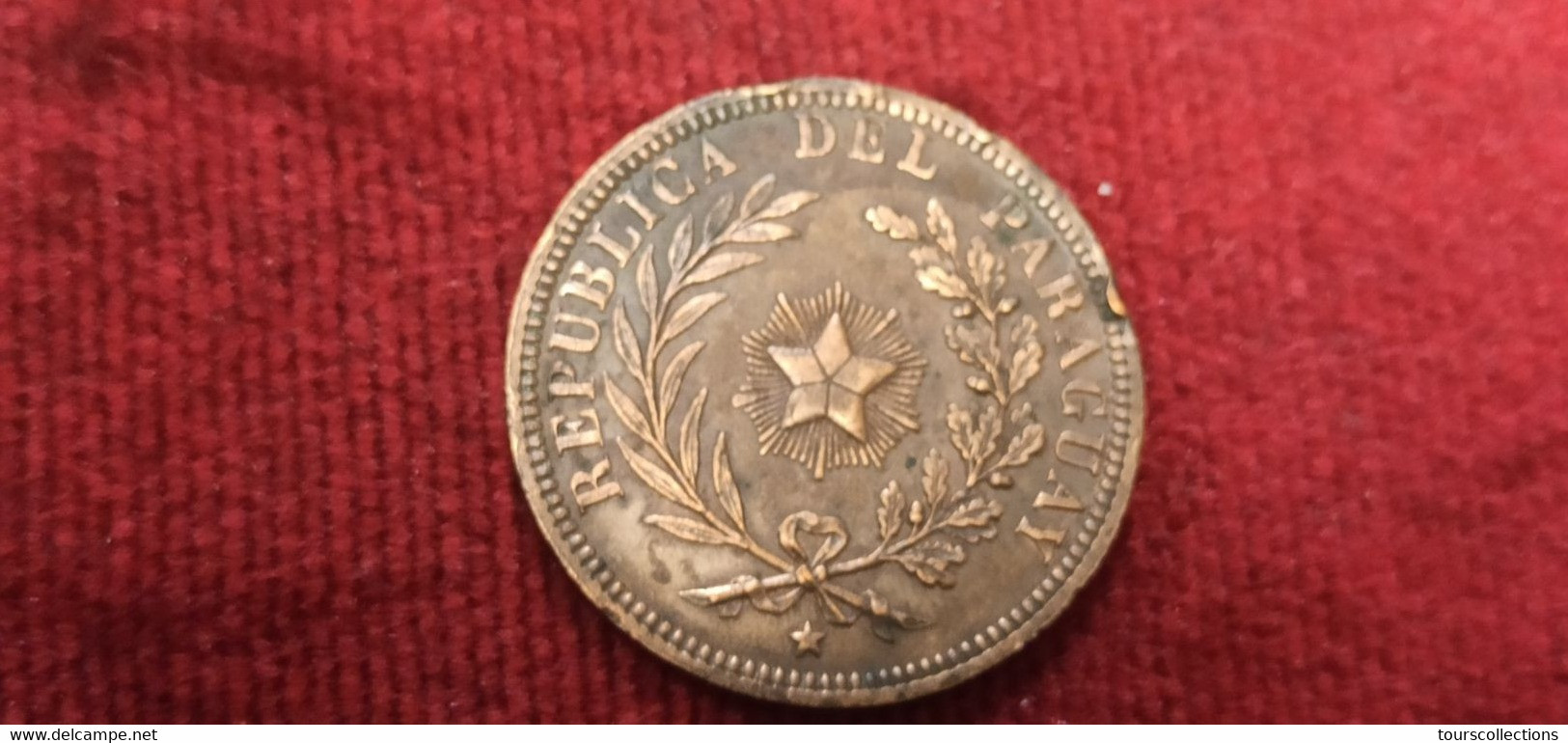 PARAGUAY - Monnaie 1870 De 4 Centesimos 35 Mm 19,74 Gr En Cuivre Frappé Au Royaume-Uni Noeud Entre Les Rameaux à L'avers - Paraguay