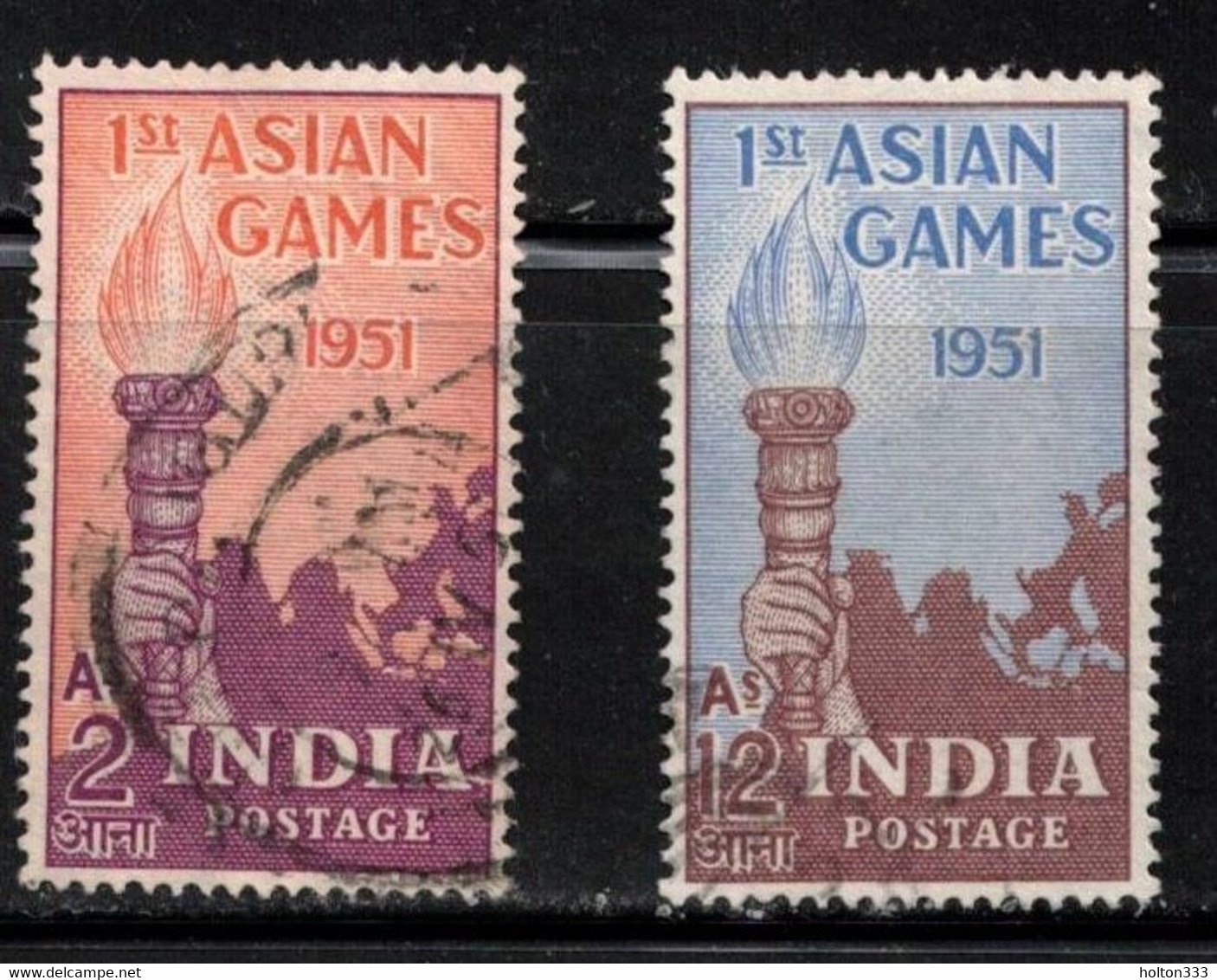 INDIA - Scott # 233-4 Used - First Asian Games - Gebraucht