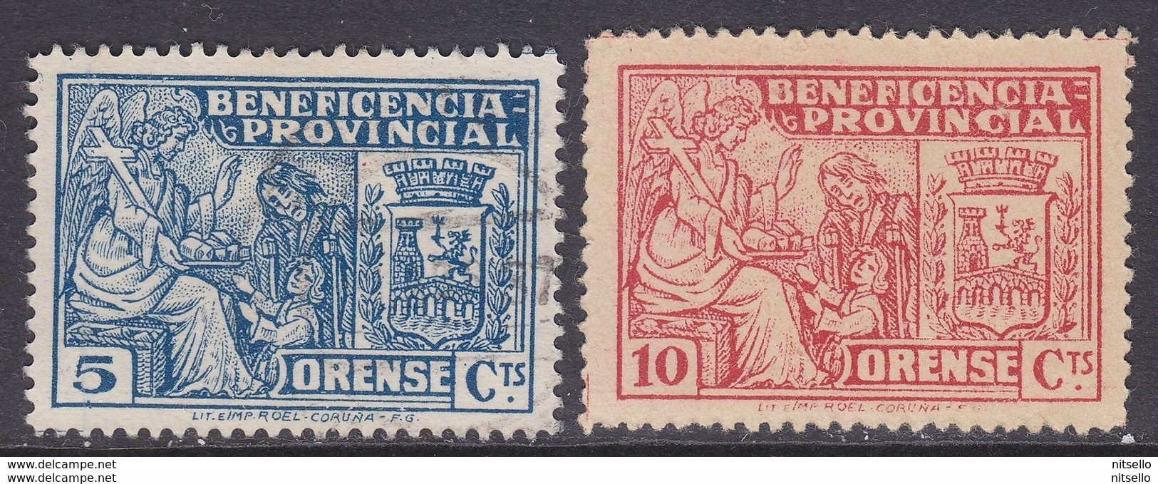 LOTE 2230  ///  (C100) GUERRA CILVIL 2 VIÑETAS ORENSE (GALICIA) Nº 1 Y 2 FESOFI/SOFIMA.  **MNH - Nationalist Issues