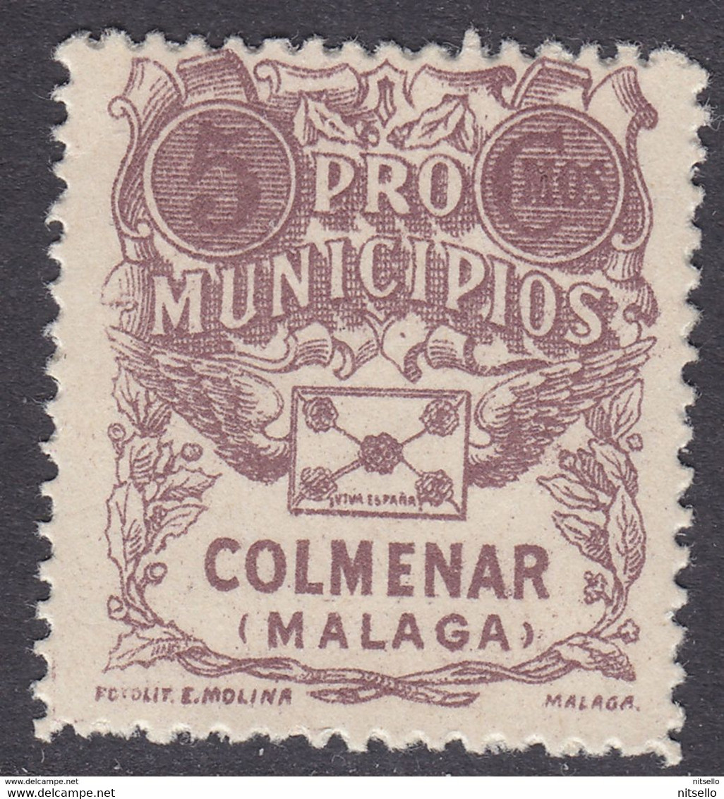 LOTE 2230  ///  (C100) GUERRA CILVIL VIÑETA COLMENAR (MALAGA) Nº 3 A (PAPEL CARTON) CATALOGO FESOFI/SOF  **MNH  MUY RARO - Nationalistische Uitgaves