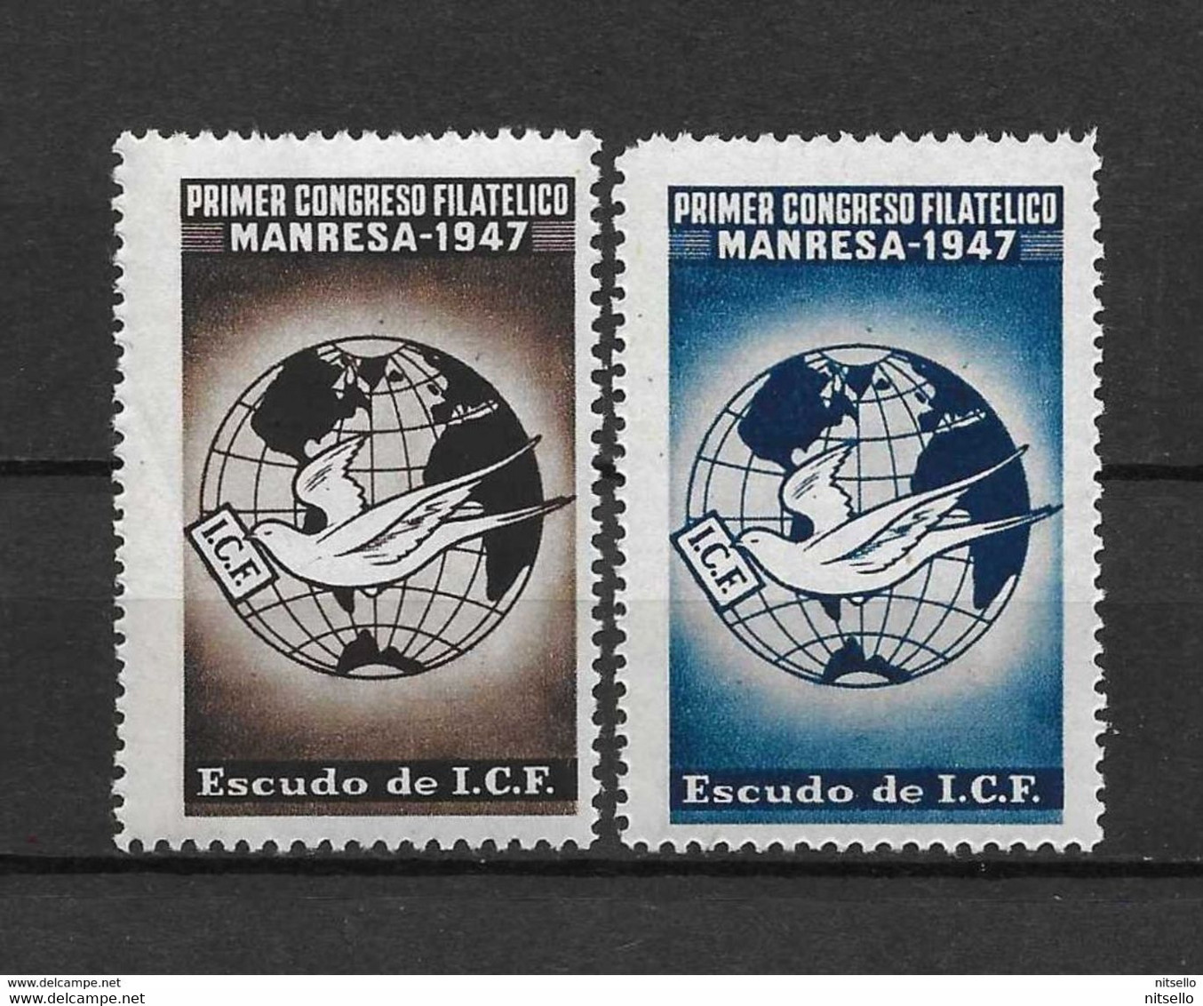 LOTE 1381  ///  PRIMER CONGRESO FILATELICO  MANRESA 1947 **MNH  LUXE        ¡¡¡¡¡¡ LIQUIDATION !!!!!!! - Emisiones Nacionalistas