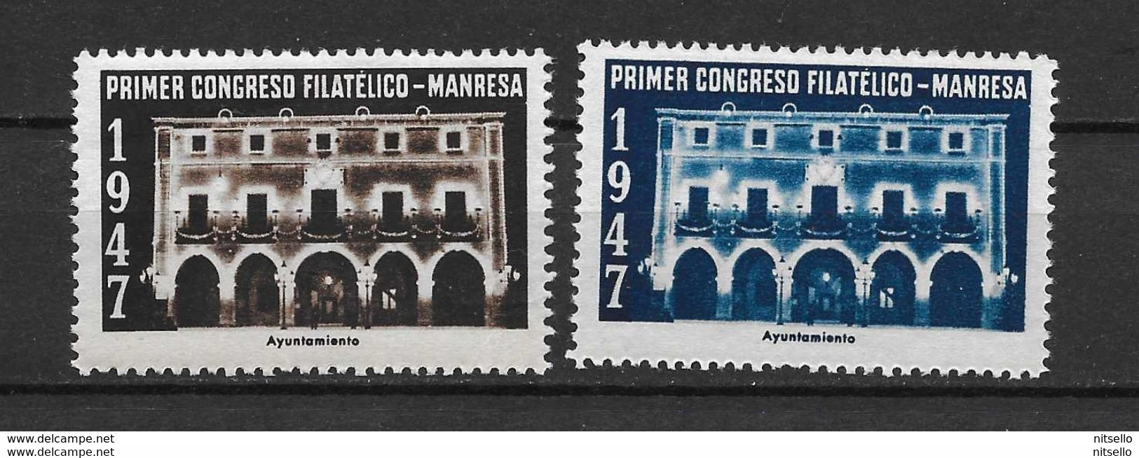 LOTE 1381  ///  PRIMER CONGRESO FILATELICO  MANRESA 1947 **MNH  LUXE        ¡¡¡¡¡¡ LIQUIDATION !!!!!!! - Emisiones Nacionalistas