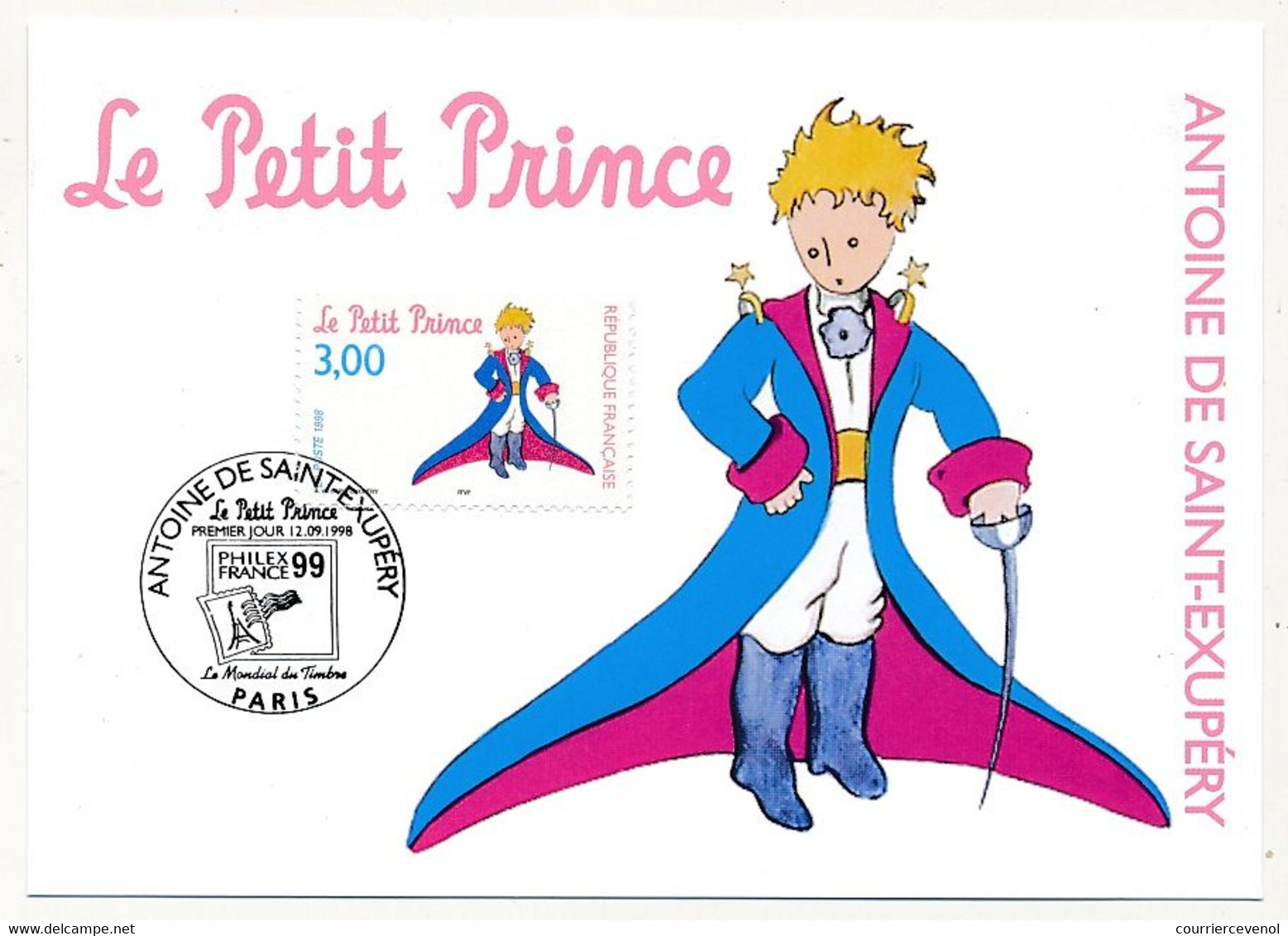 Série De 5 CP - Entiers Postaux Formant Cartes Maximum - LE PETIT PRINCE - Philexfrance 1999 - Paris 12/9/1998 - Listos A Ser Enviados: Otros (1995-...)